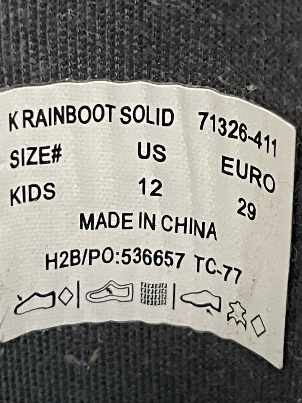 Bogs Kids Rain Boots Navy Blue Lime Green Size 12 - Picture 8 of 8